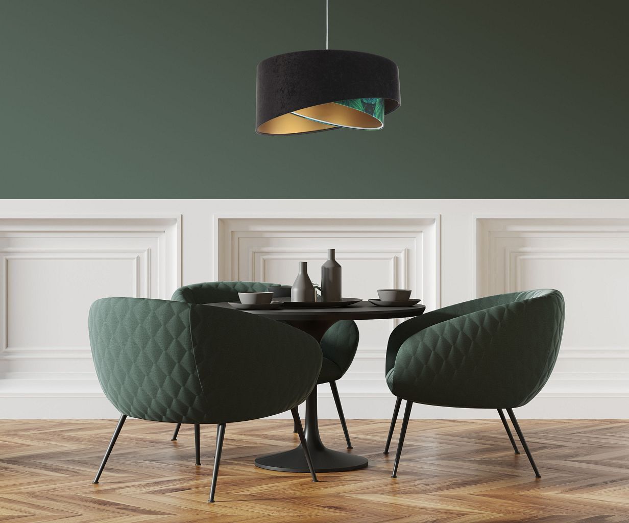 Suspension E27 ronde D : 50 cm Tissu aspect velours Tropical