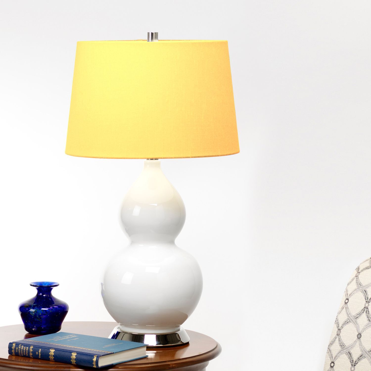 Lampe de table Blanc Jaune Céramique Tissu E27 64 cm Rétro WINTA