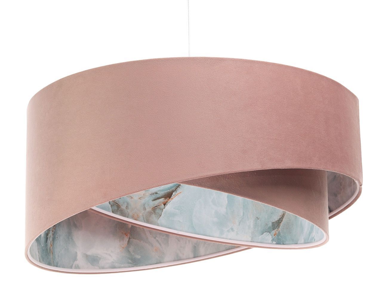 Suspension D : 50 cm E27 Rose Bleu clair Tissu aspect velours