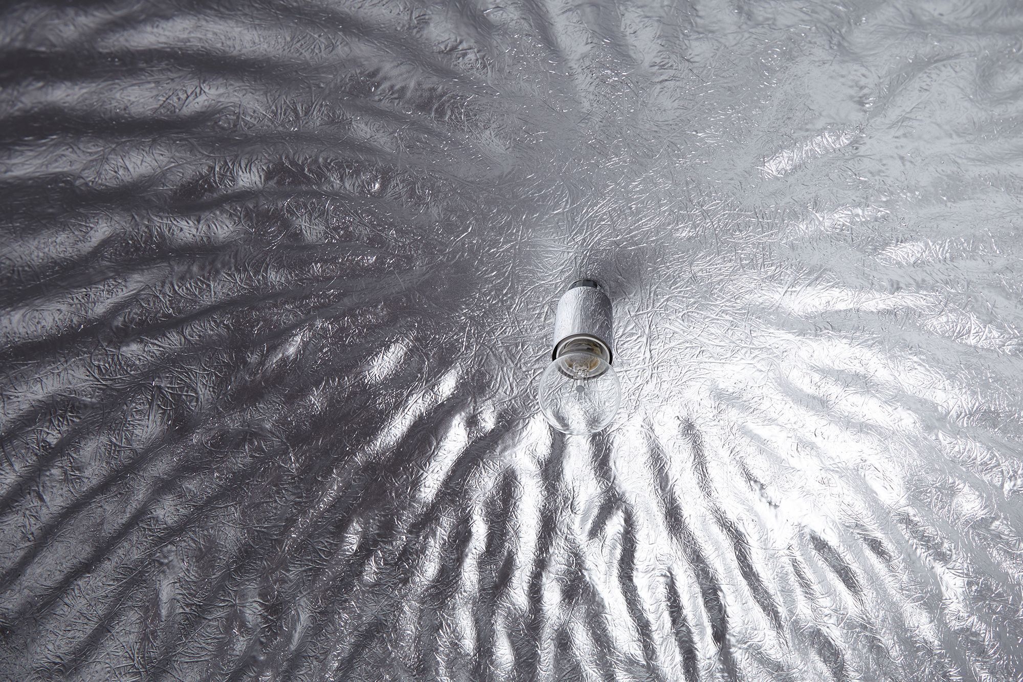 Wohnraumlampe rund Silber Modern Design Ø50cm Aluminium, Wasser, Kosmetik, Parfüm, Natur