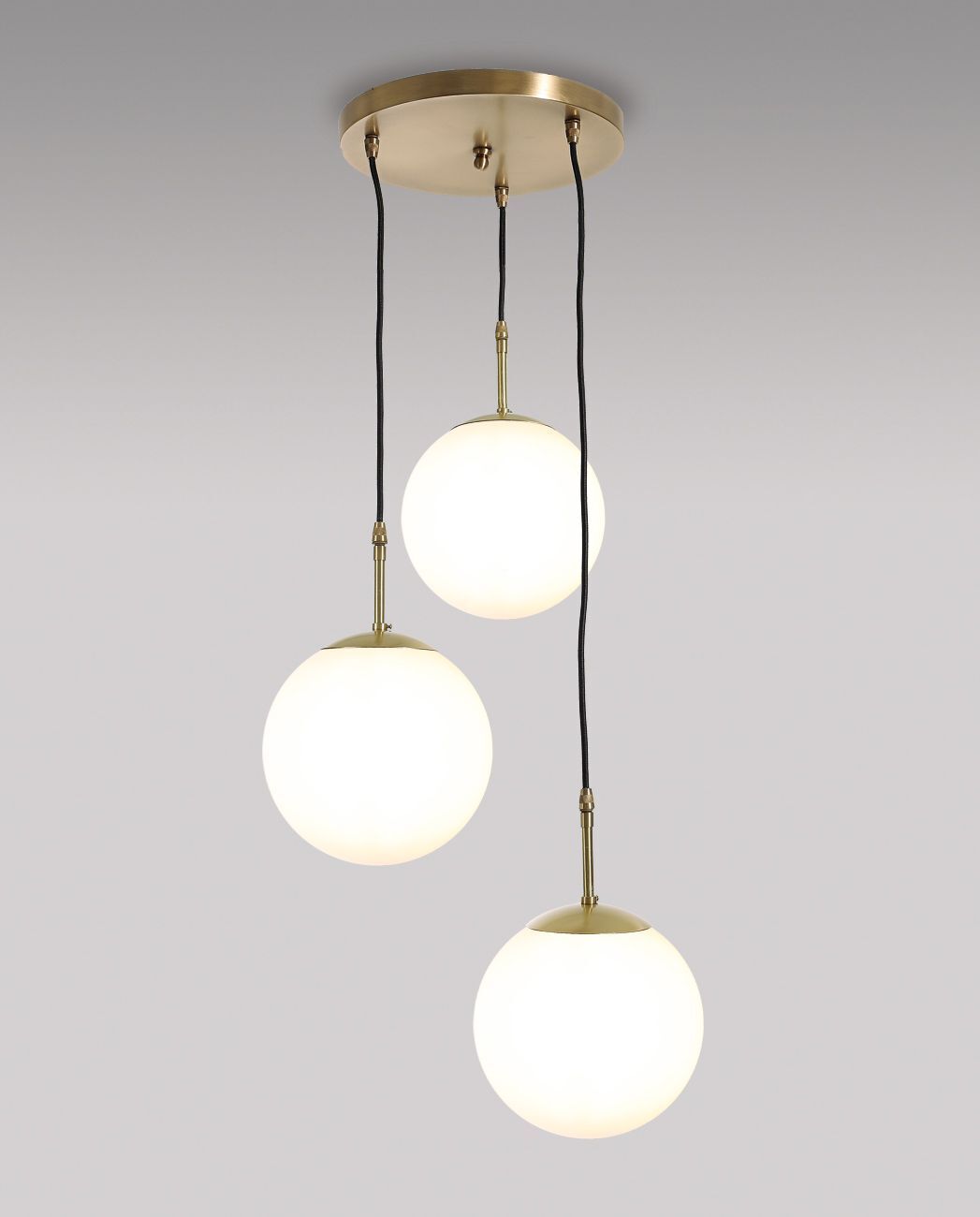 Lampe à suspendre faite à la main verre boule laiton véritable Leuchte, Deckenleuchte, Lampe