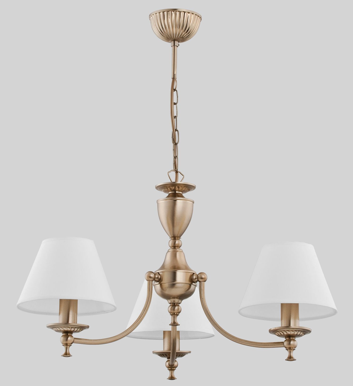 Kronleuchter, Hängeleuchte, 4-Flammen, Bronze, Lampenschirme