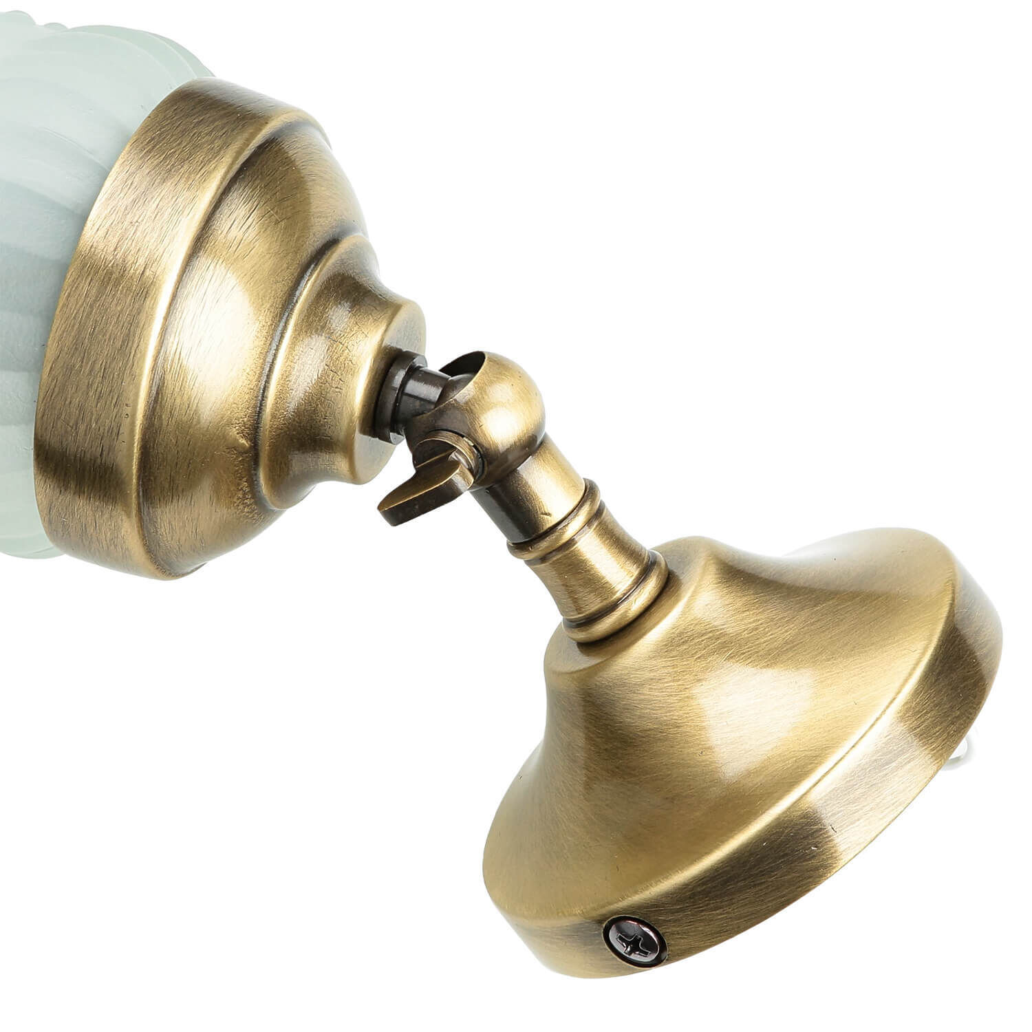 Wandleuchte verstellbar Echt-Messing Glas E14 Bronze, Rauchrohr, Lampe, Leuchte