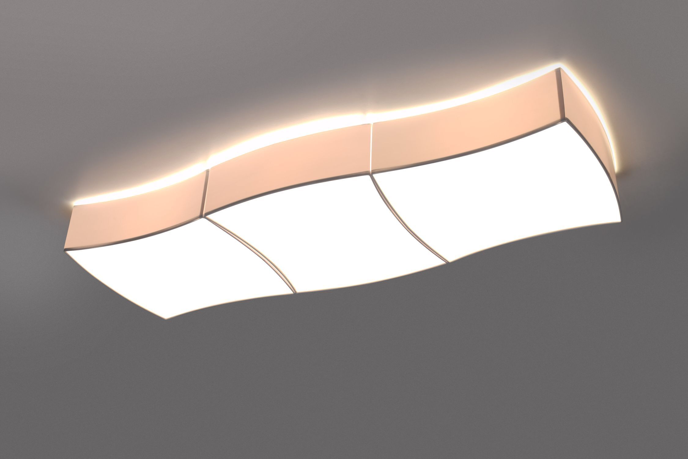 Plafonnier Moderne 106 cm de long, plat, faible éblouissement 6x E27