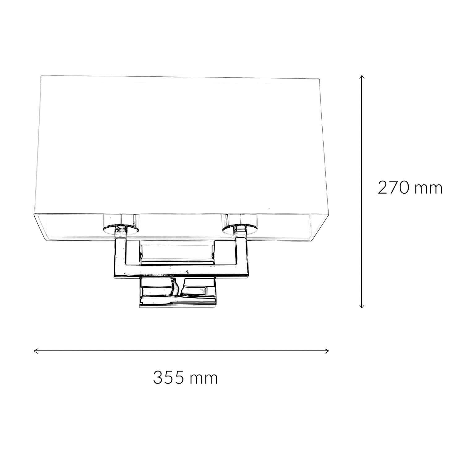 Moderne Wandleuchte 2-flammig Stoffschirm Panel, Beleuchtung, Montage, Abmessungen 355x270, Metall