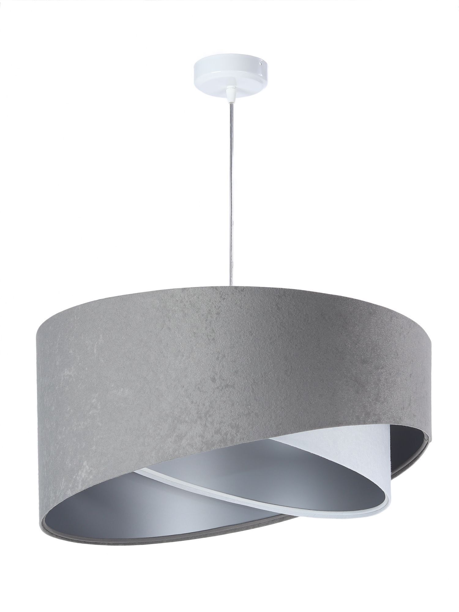 Lampe suspendue Table de salle à manger ronde Gris Blanc Argent Ø50cm