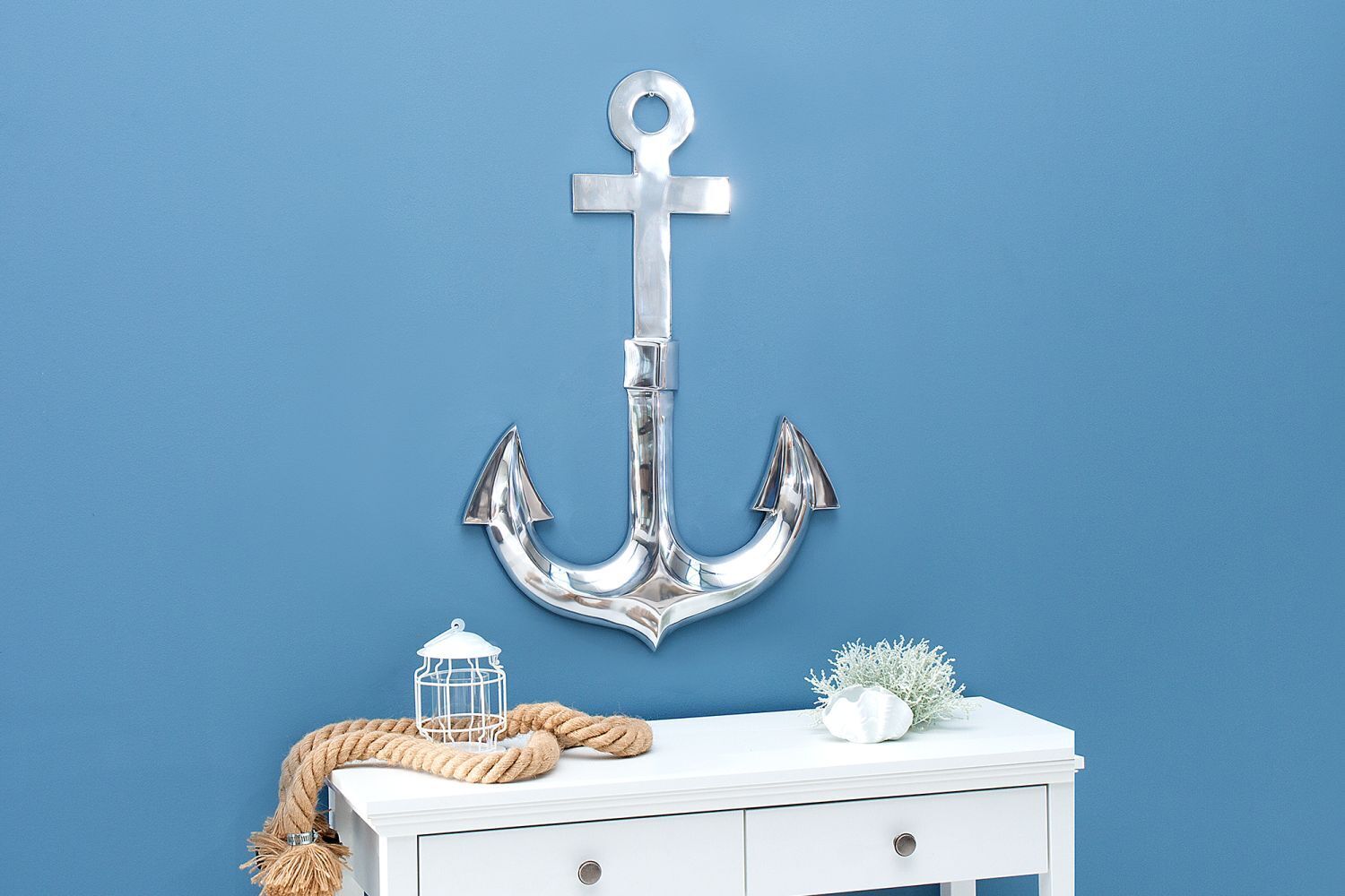 Wandskulptur Aluminium 47 cm in Silber Anker Elektronik, Hardware, Haken