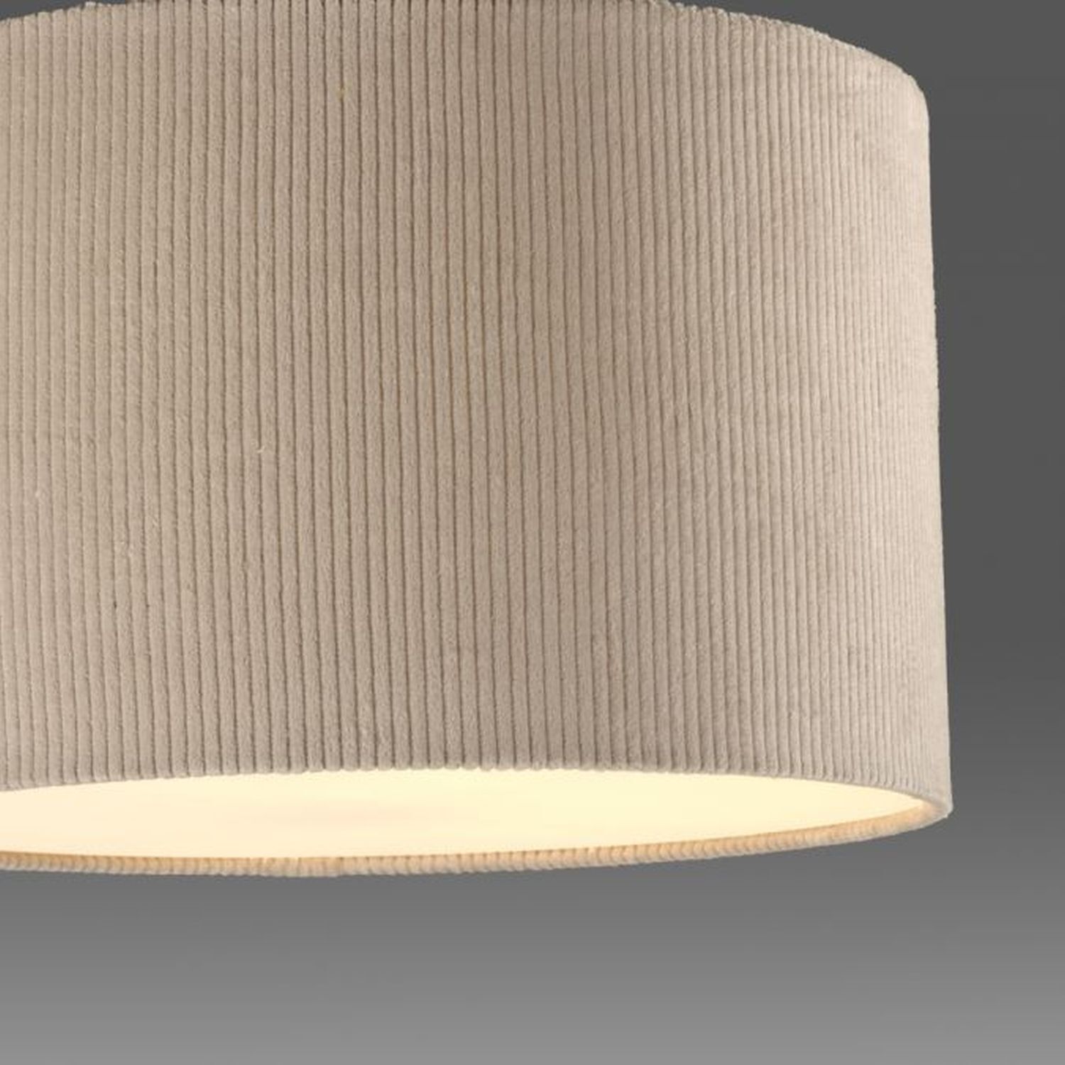 Stoff Deckenlampe blendarm Beige E27 Ø35 cm gemütlich