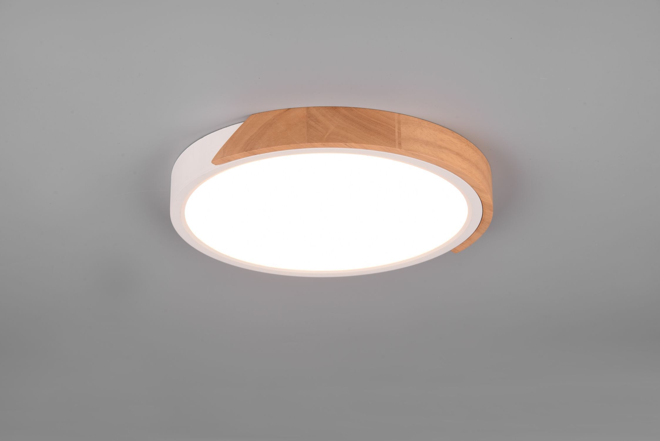 Blendarme LED Deckenlampe Holz rund Ø31,5 cm 20 W Weiß