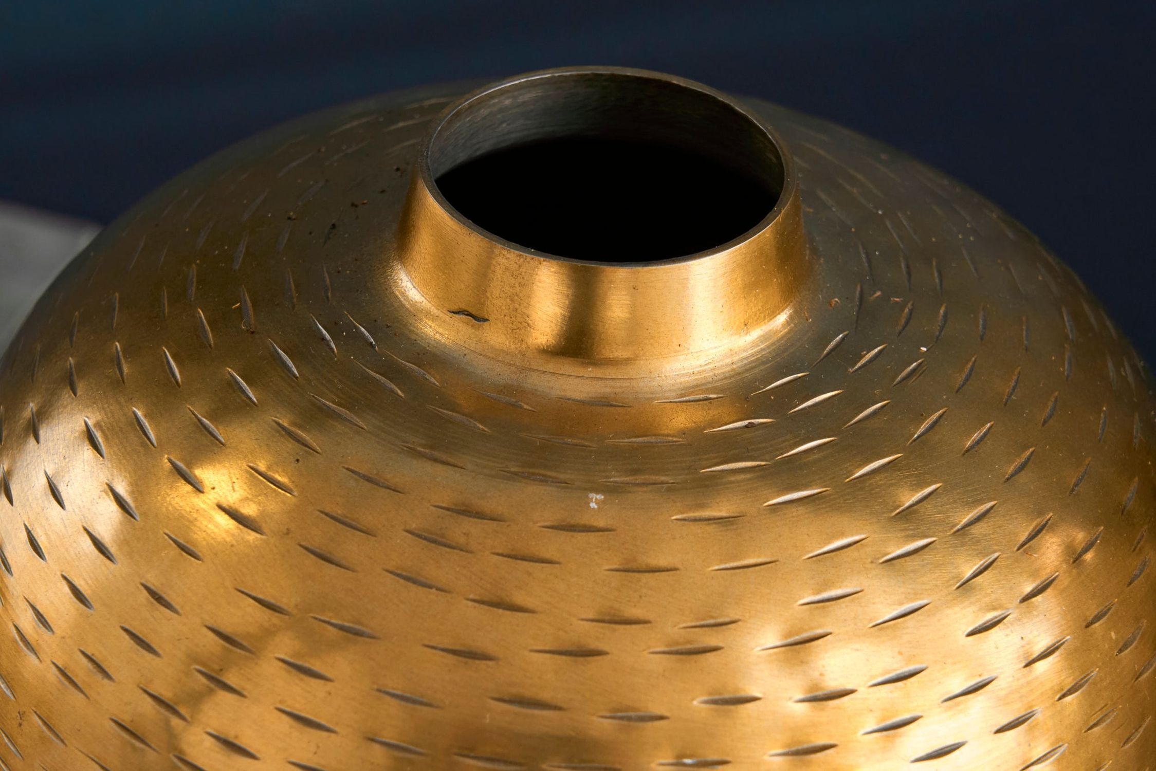 Deko Vase 2er Set Handarbeit Hammerschlag Unikat in Gold Band, Bronze, Töpferei