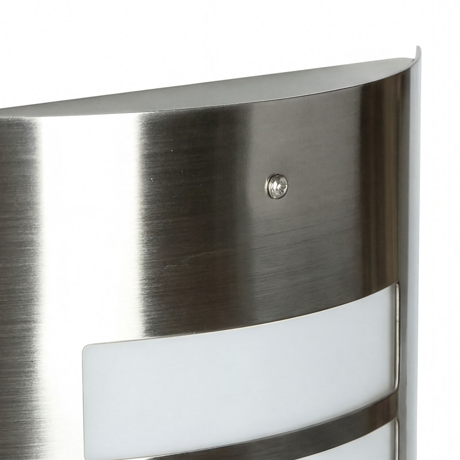 stahl, wandlampe, gebürstetes metall, wandaufbau, schraubenkopf