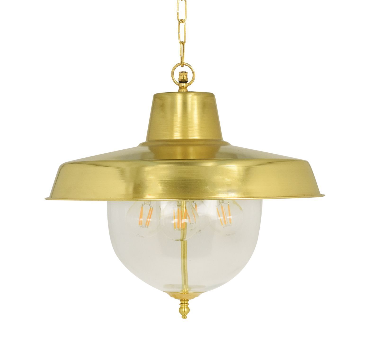 Lampe d'extérieur laiton véritable verre E27 IP43 Ø 41 cm rond