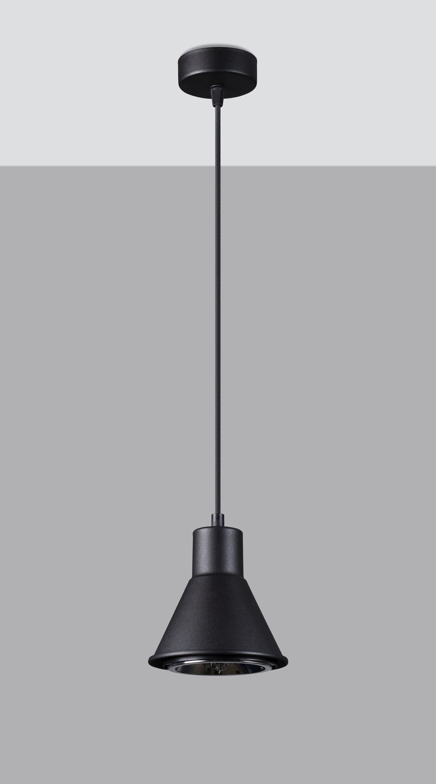 Lampe à suspendre Noir Métal Ø 14 cm simple ES111 Rétro