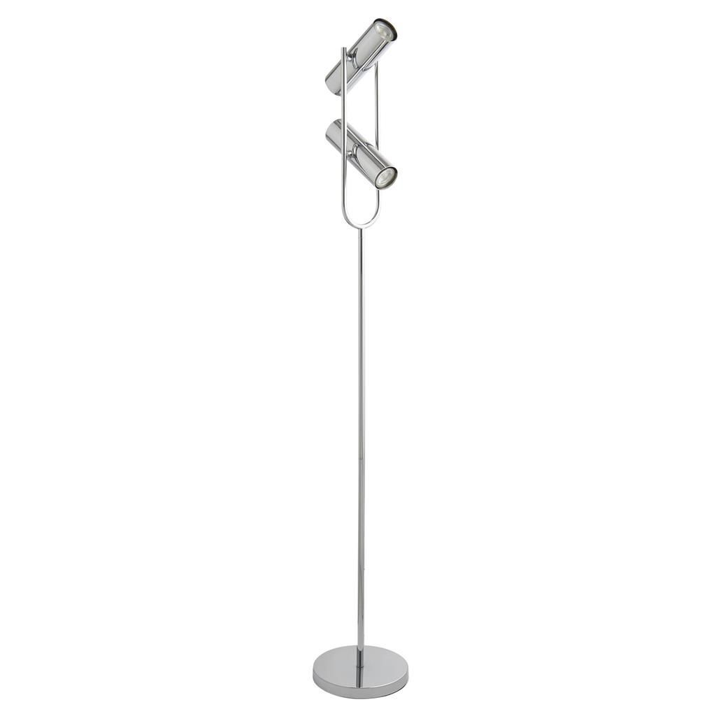 Stehleuchte 150 cm 2-flammig GU10 Chrom verstellbar Lampe, Drinnen