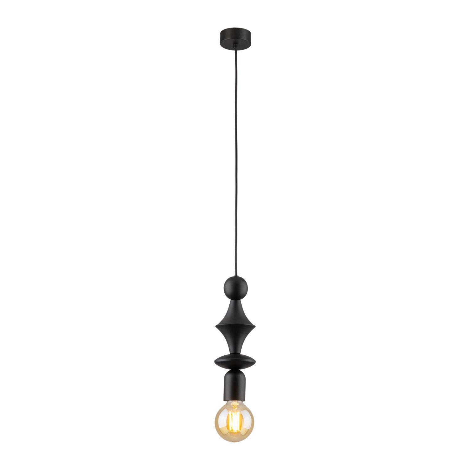 Schwarze Hängelampe Metall Ø10 cm E27 minimalistisch Lampe, Licht