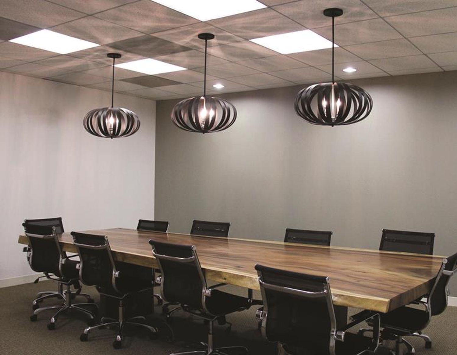 Deckenleuchte CEYDA Schwarz Ø55cm kürzbar Lampe Drinnen, Büro, Stuhl, Mobiliar, Kronleuchter