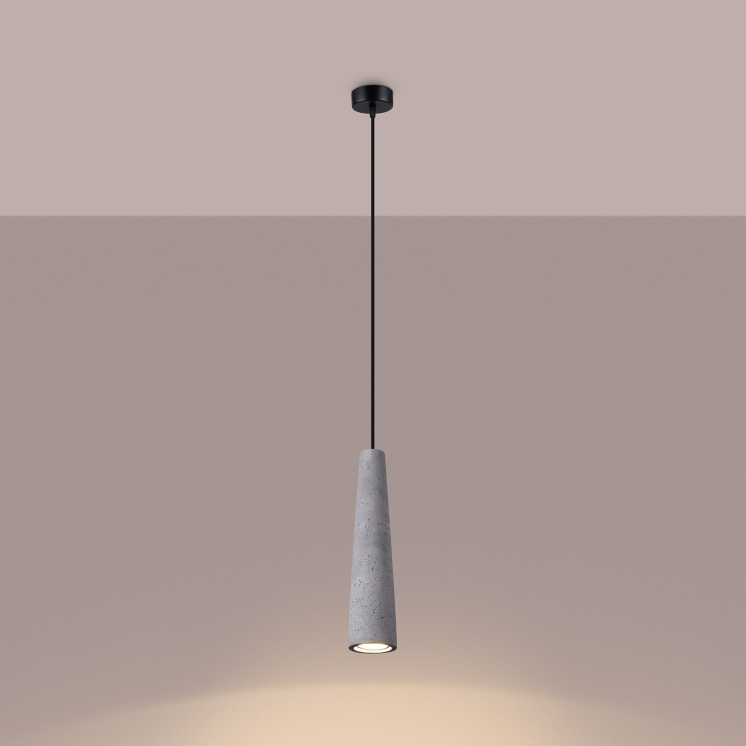 Stilvolle Pendelleuchte Beton Grau GU10 Ø8 cm rund pendant, Lampe, Beton, hängend, Beleuchtung