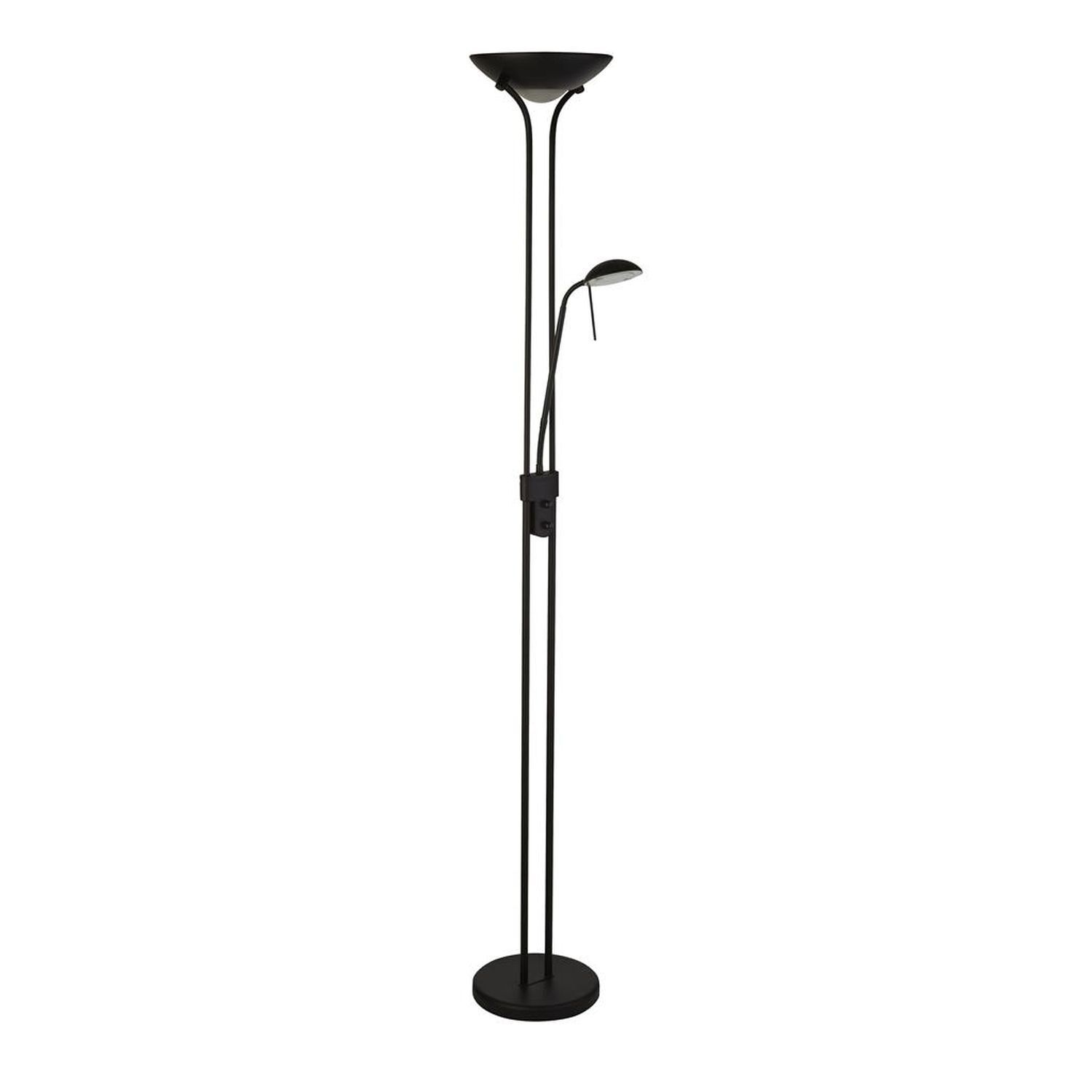 Lampadaire LED Lampe de lecture 180 cm noir 3000 K 1887 lm