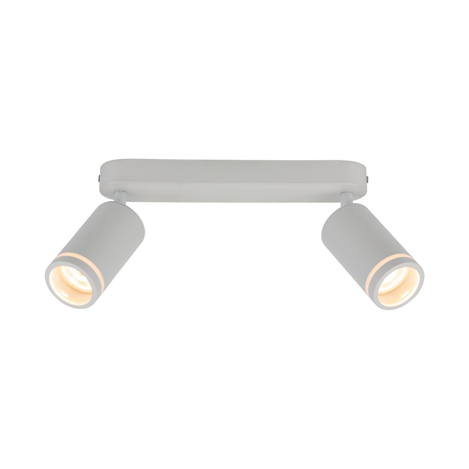 Plafonnier blanc métal 43,5cm orientable 2 flammes GU10