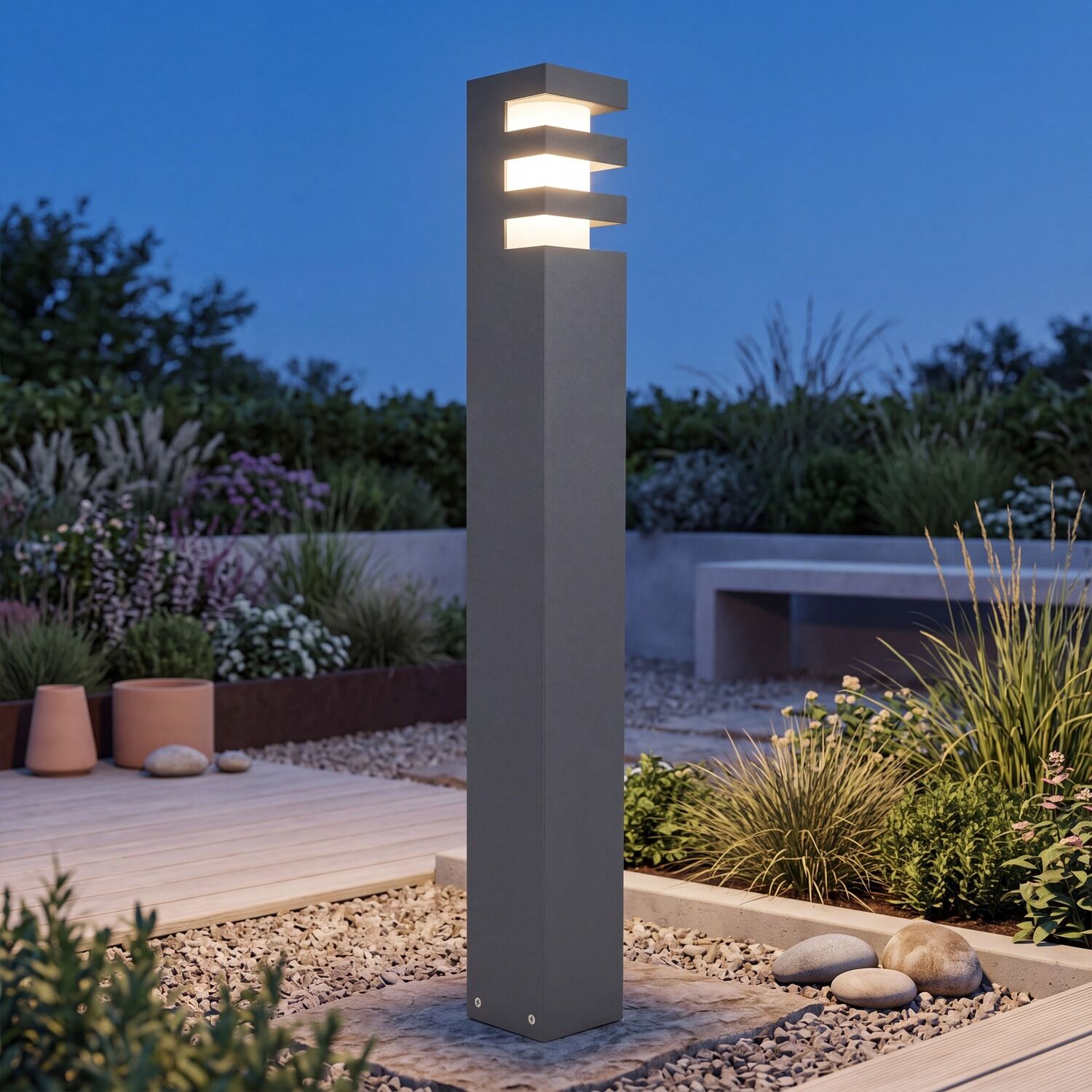 Moderne Wegeleuchte Anthrazit 75cm IP54 E27