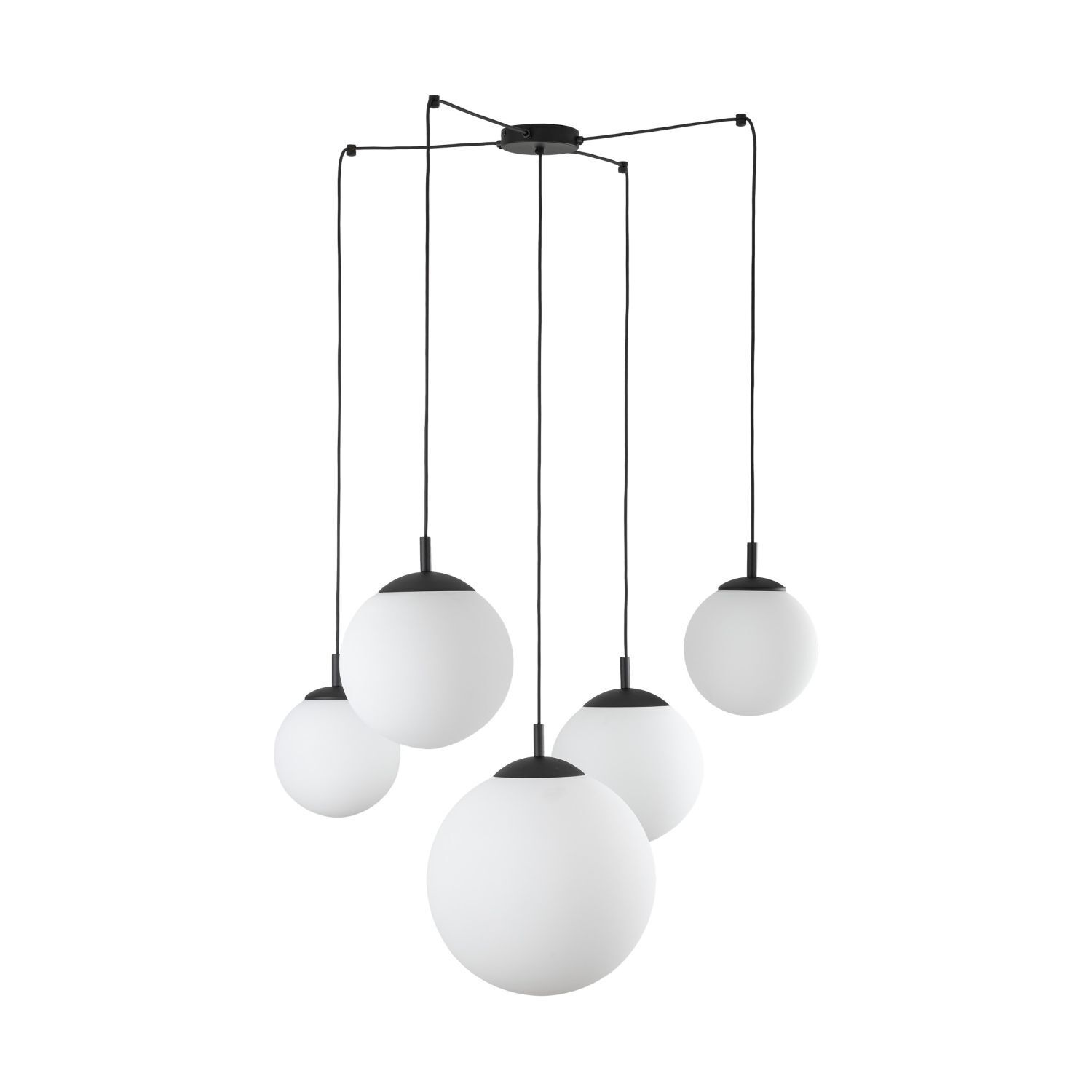 Suspension réglable L : max. 4 m verre métal 5x E27