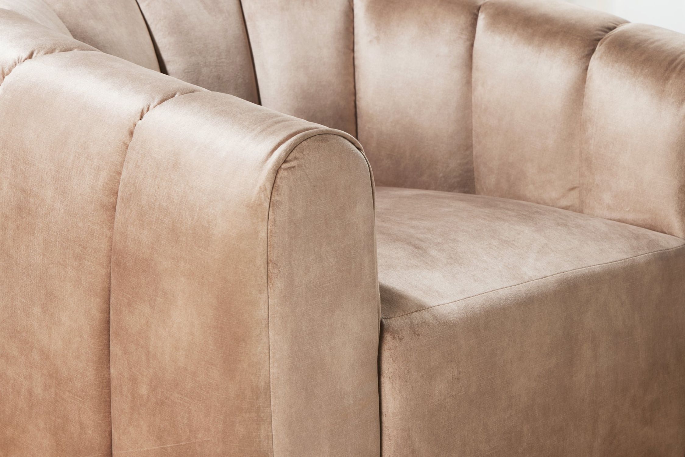 Drehsessel Samt in Greige mit Armlehne Retro Design Moebel, Stuhl, Sessel