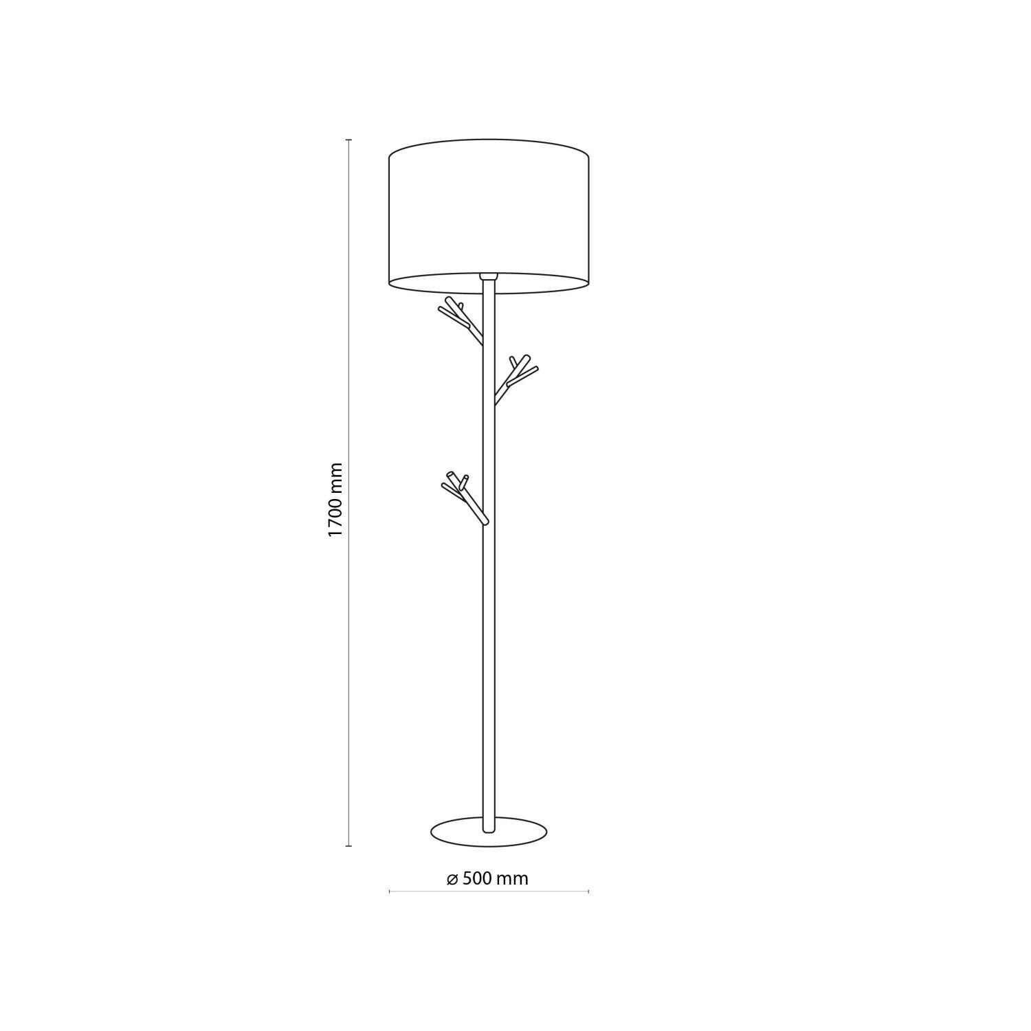 Stehlampe Wohnzimmer 170 cm Skandinavisch Holz Leinen E27