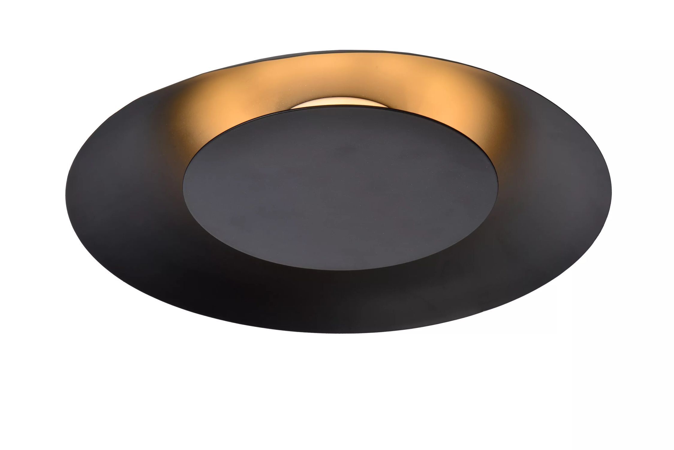 LED Deckenlampe Metall Schwarz Ø34 cm indirekt 2700 K Deckenleuchte