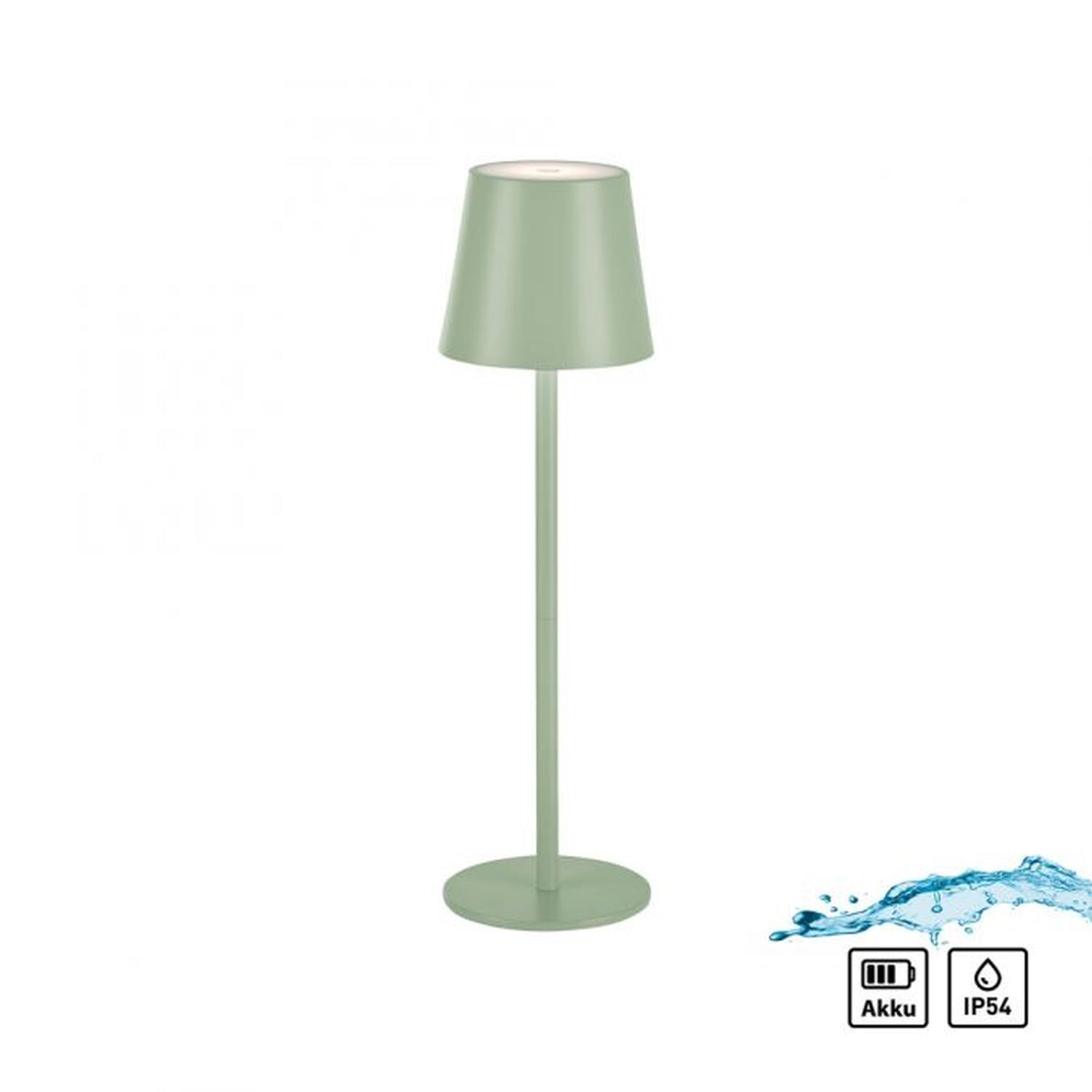 Lampe de table LED rechargeable en métal IP54 Touch Variation en vert