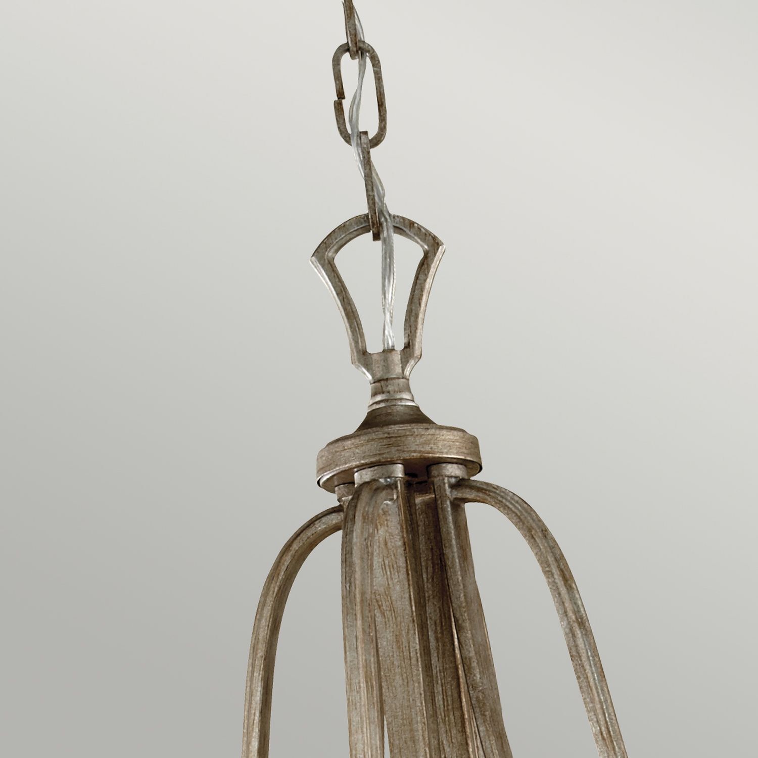Lampe à suspendre tissu crème marron antique E27 SAMISE