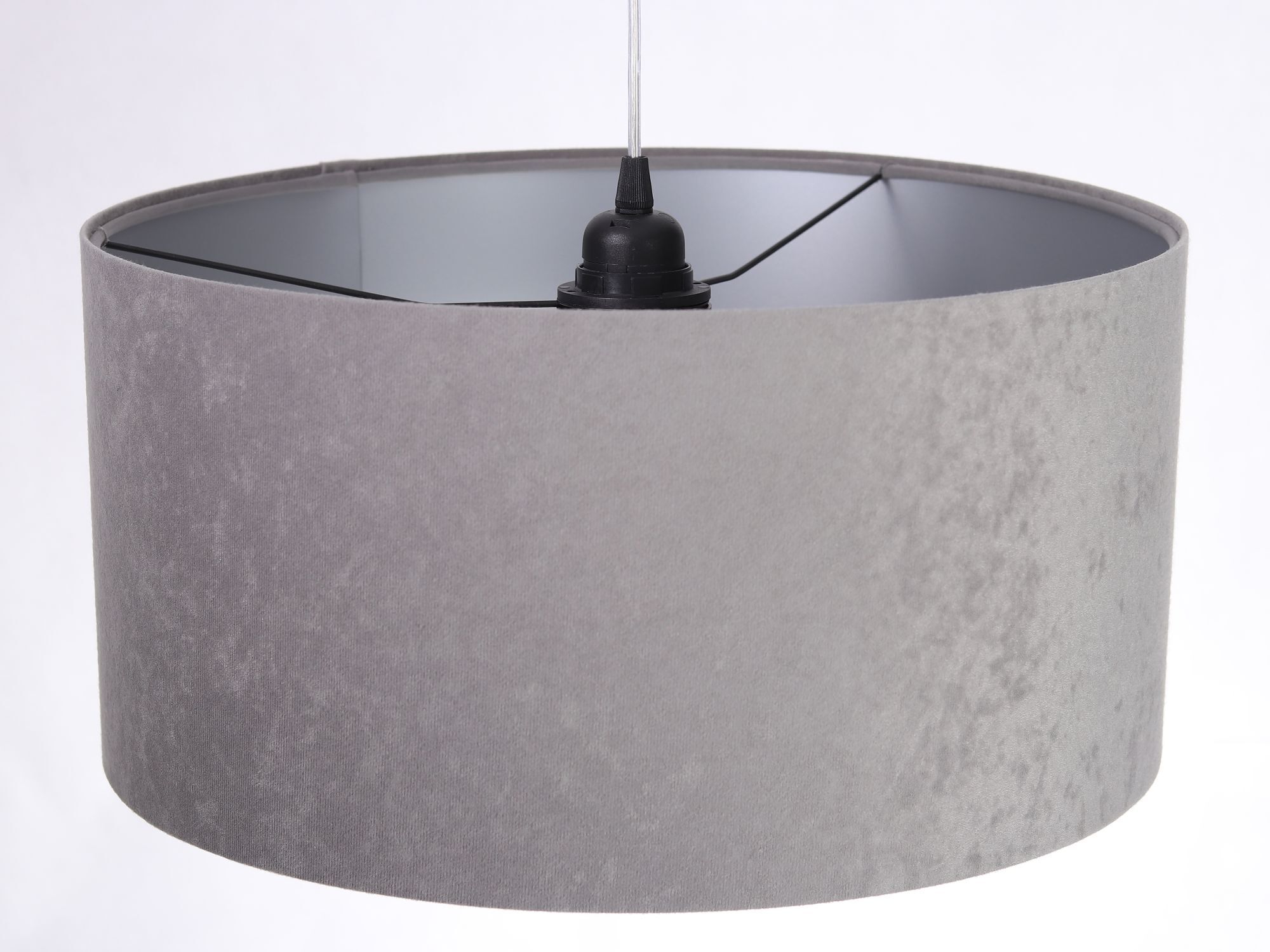 Lampe à suspendre Table de salle à manger Gris Argent Tissu Rétro