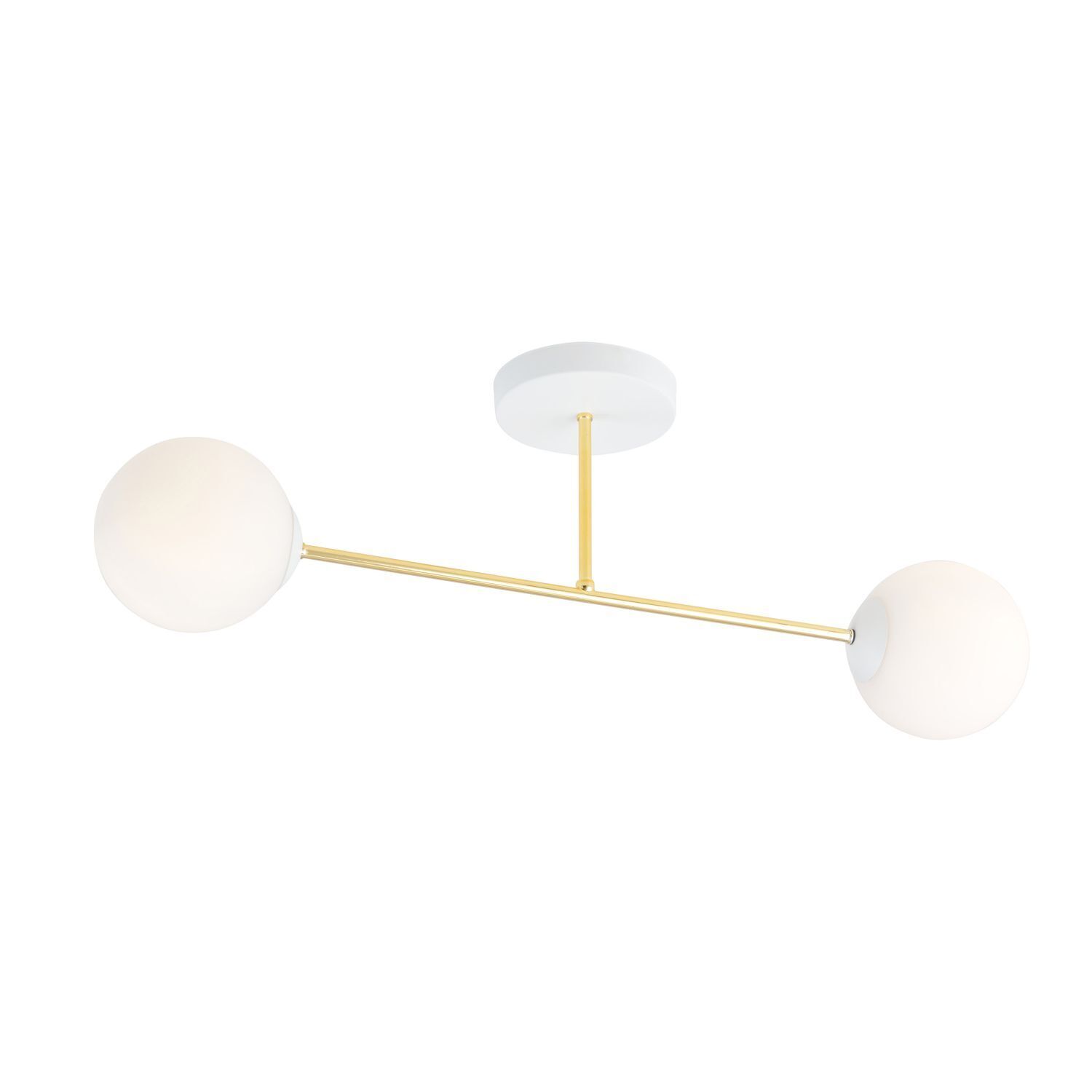 Plafonnier blanc or 2 flammes 55 cm E14 ANNETTA