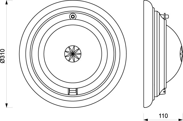 Applique LED laiton chromé ronde design maritime