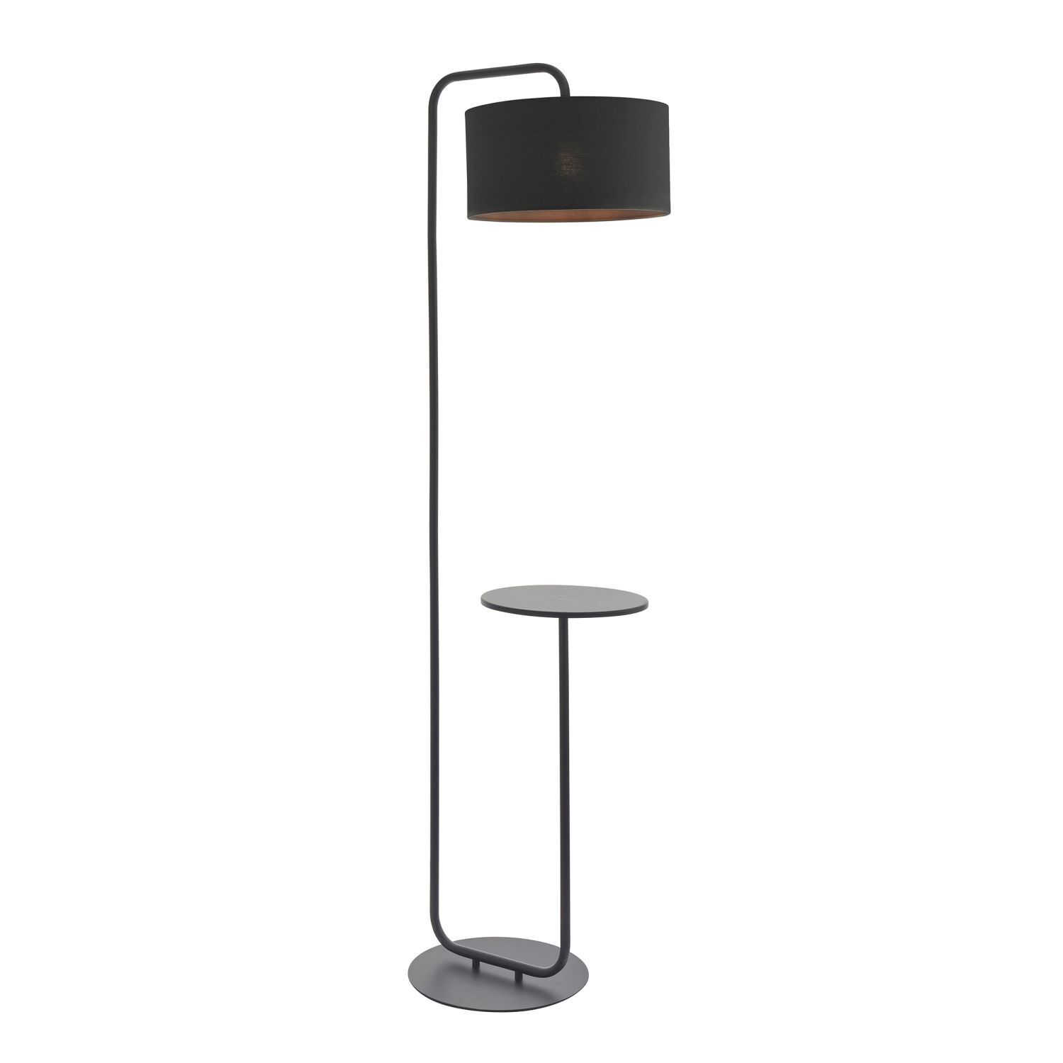 Stehlampe mit Beistelltisch Schwarz 175 cm hoch E27