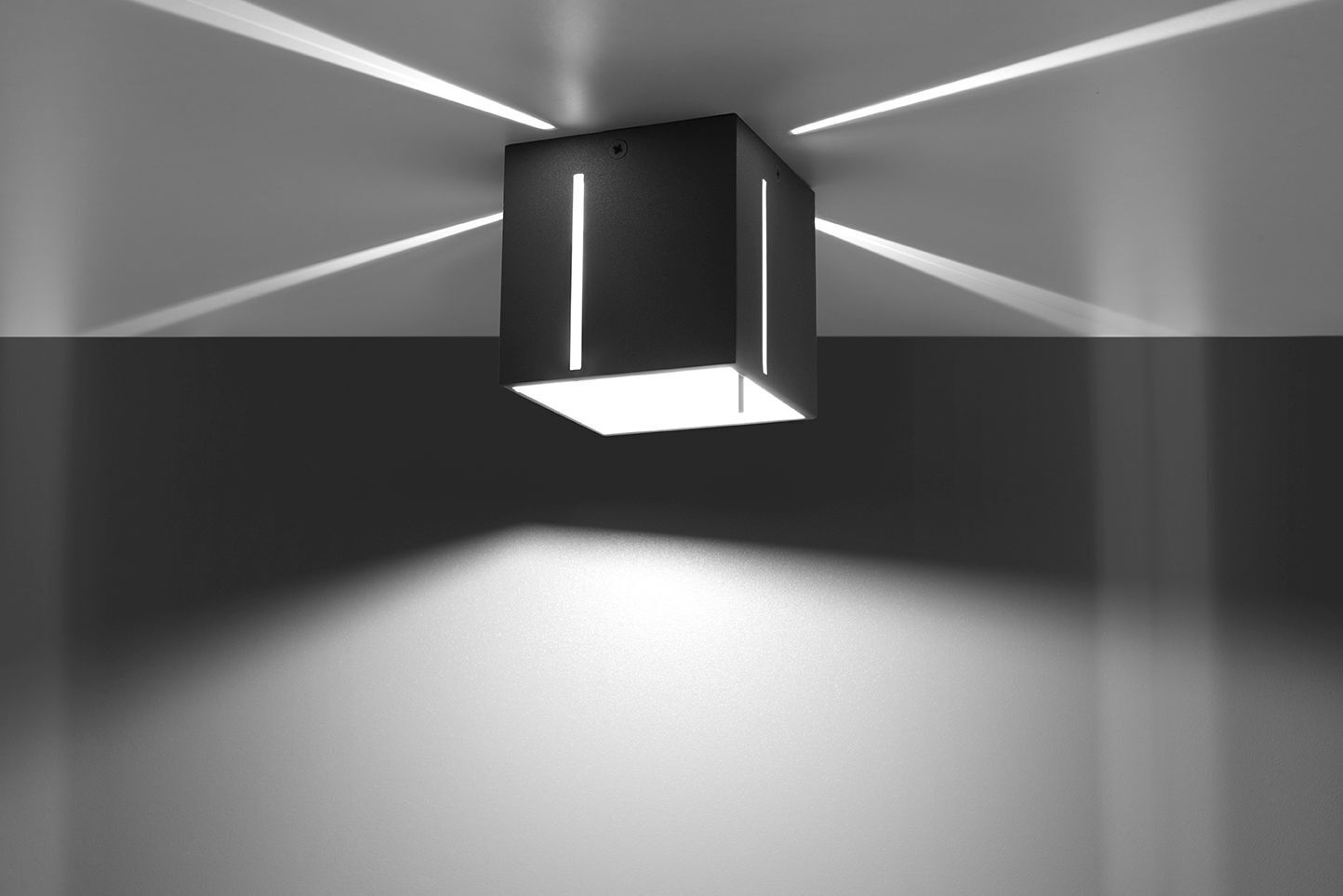 Plafonnier Gris carré Cube L:10cm G9