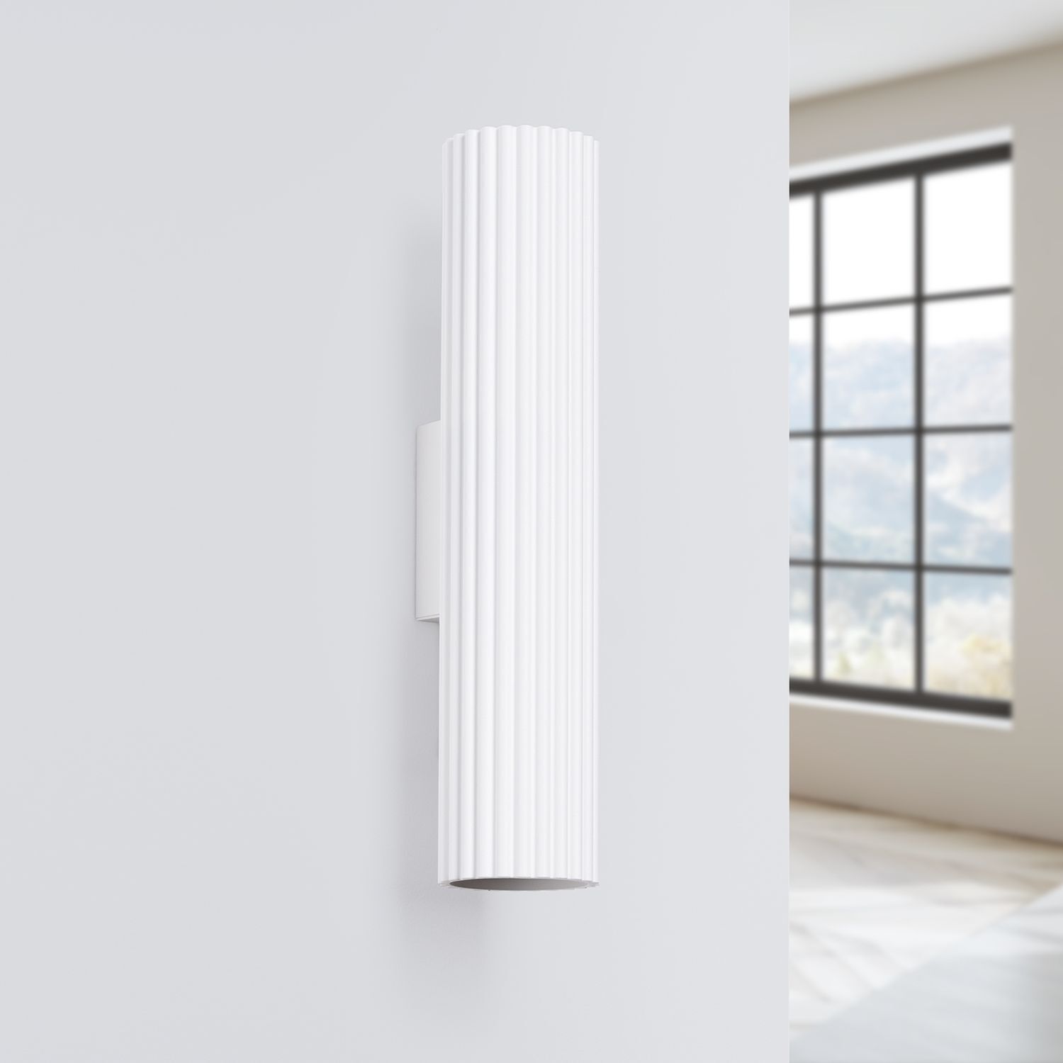 Projecteur mural Blanc petit H : 30 cm petit GU10 2 flammes Moderne