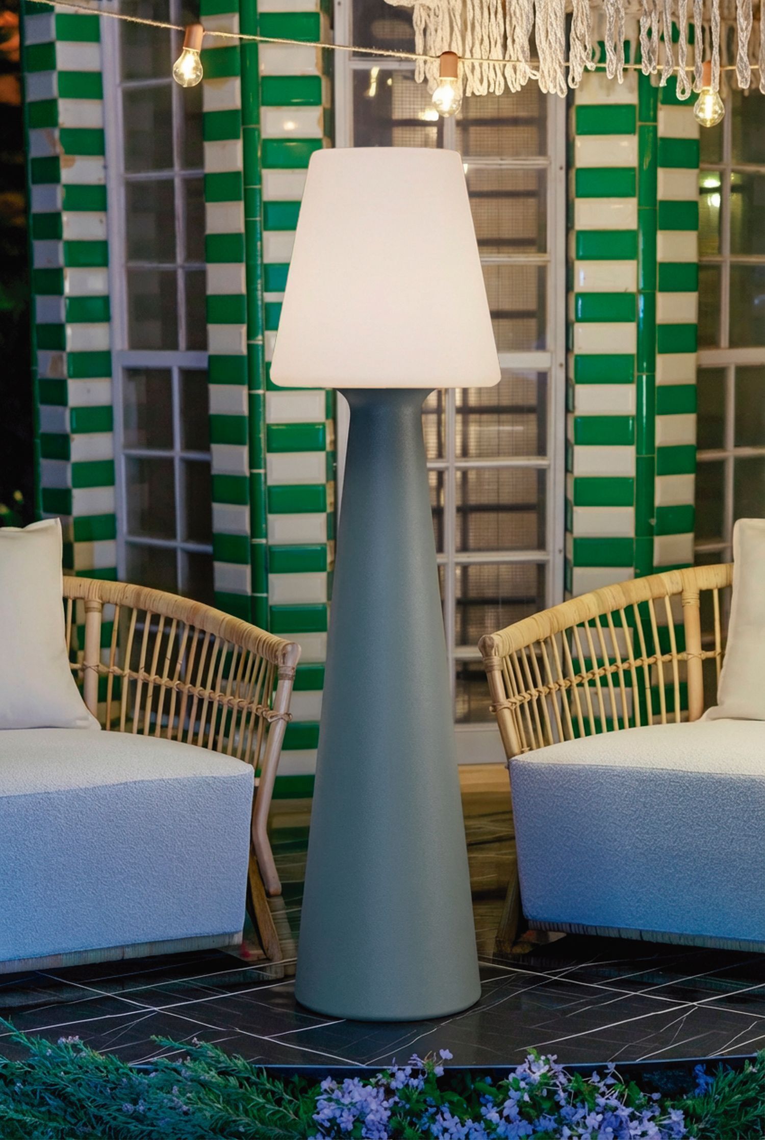 LED Akku Stehleuchte dimmbar IP65 3000-6500 K Grau Tischlampe, Standlampe, grau, Kunststoff, Gartenmöbel