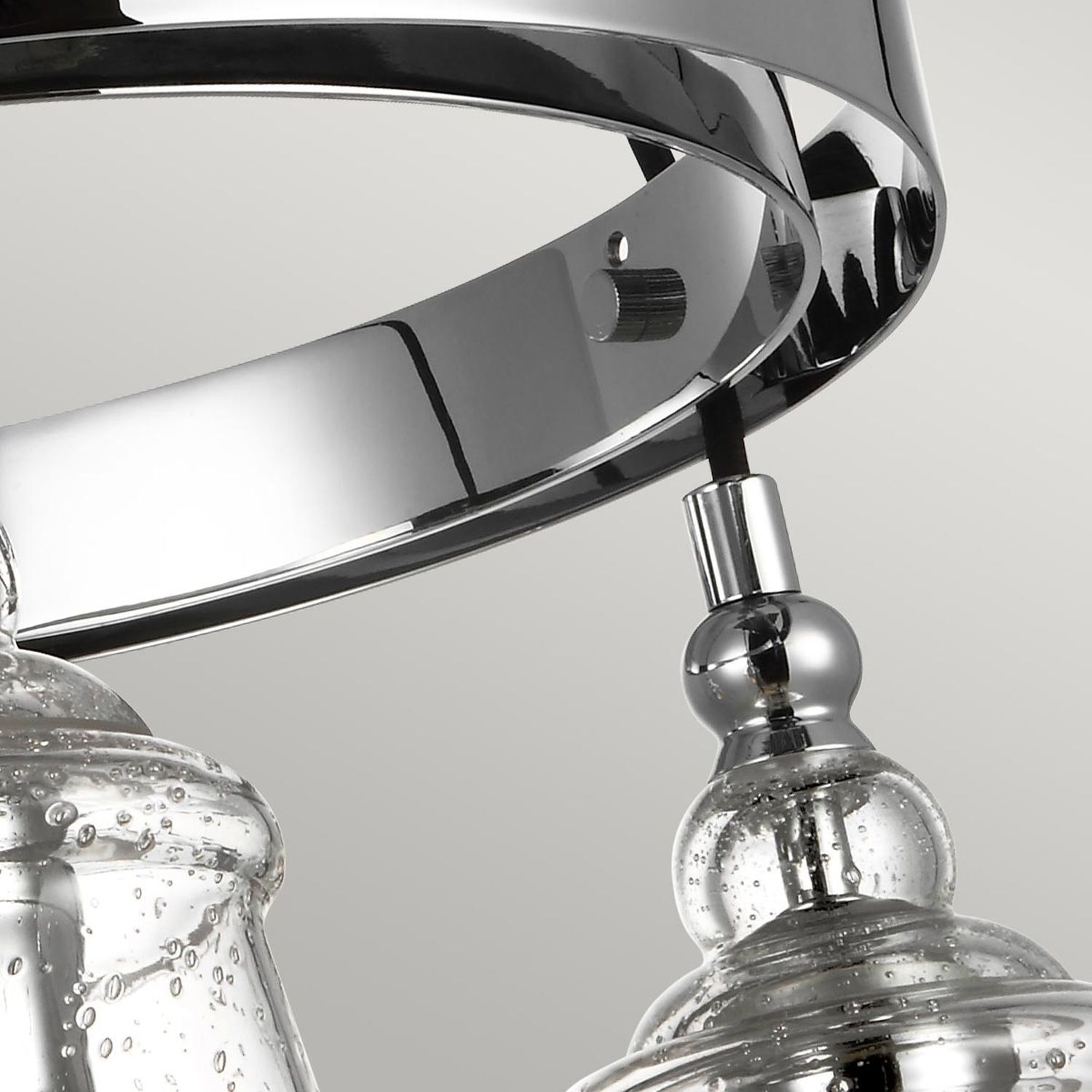 Suspension ronde métal verre Ø 47,9 cm chrome 3 flammes E27