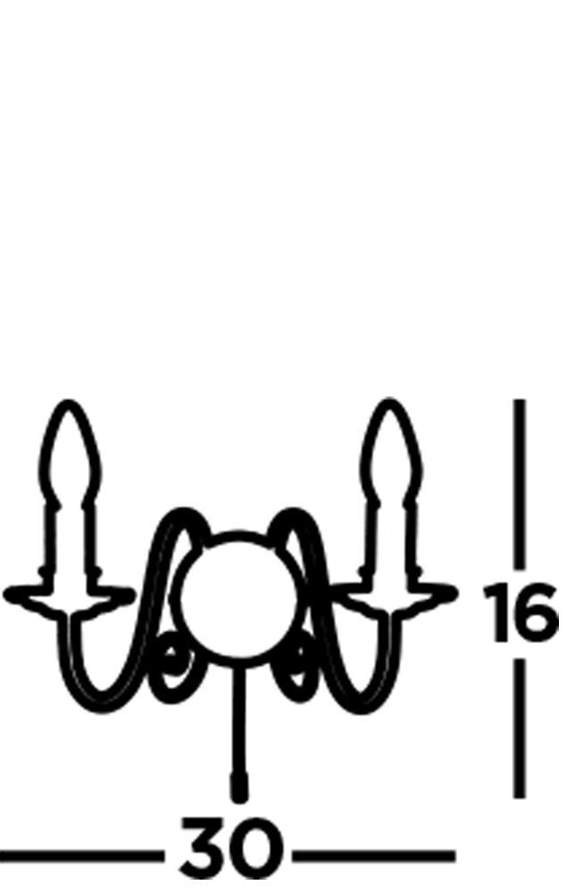 Applique murale filigrane avec interrupteur Gris 2x E14 Métal Leuchter, Lampe