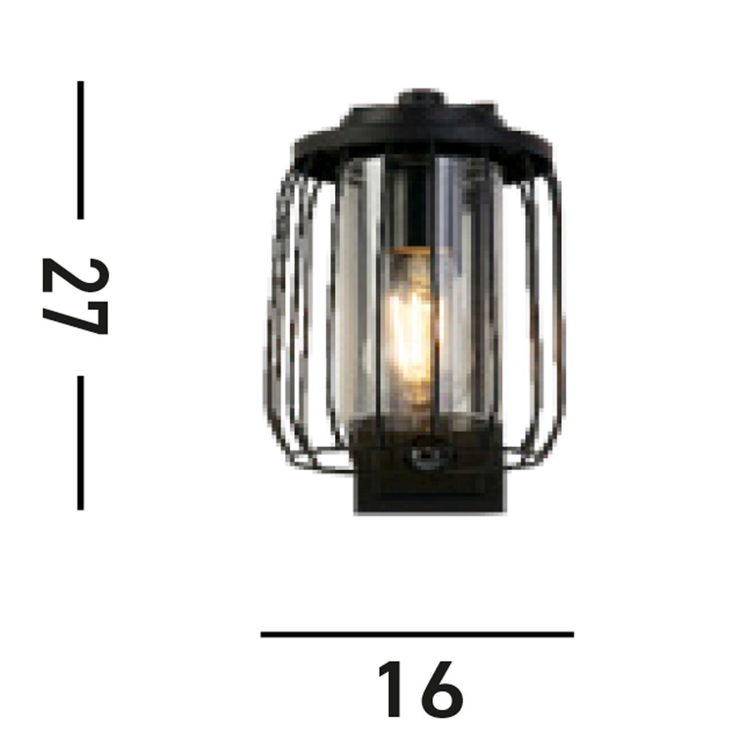 Hängeleuchte, Wächterlampe, Metall, Schwarz, Korbrahmen