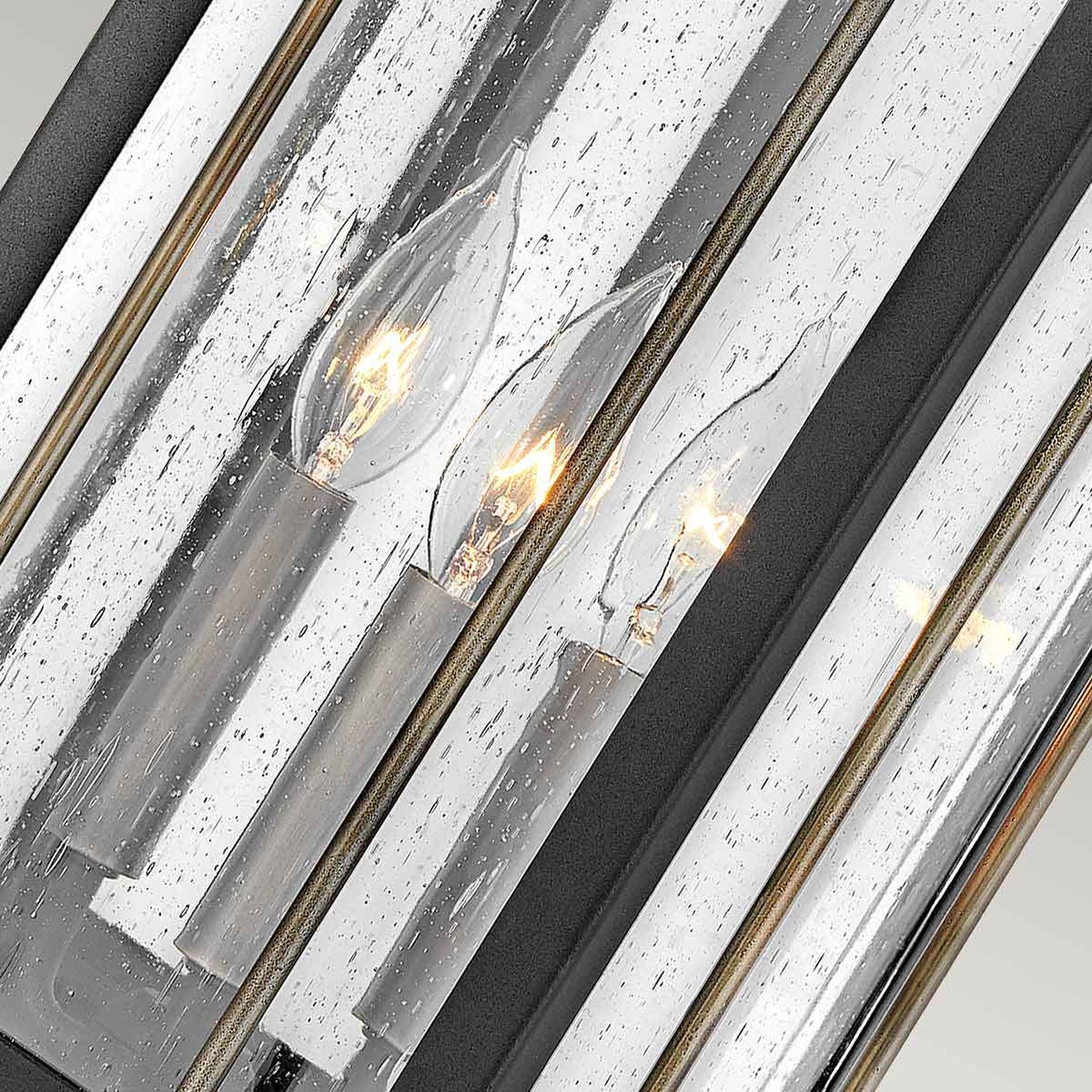 Wandlampe außen Vintage E14 IP44 H: 61 cm Alu Glas Licht, Lampe