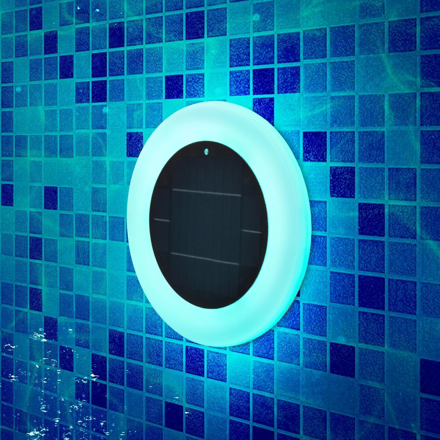 Solar Poolleuchte LED Farbwechsel Dimmer IP68 Ø 29 cm kabellos