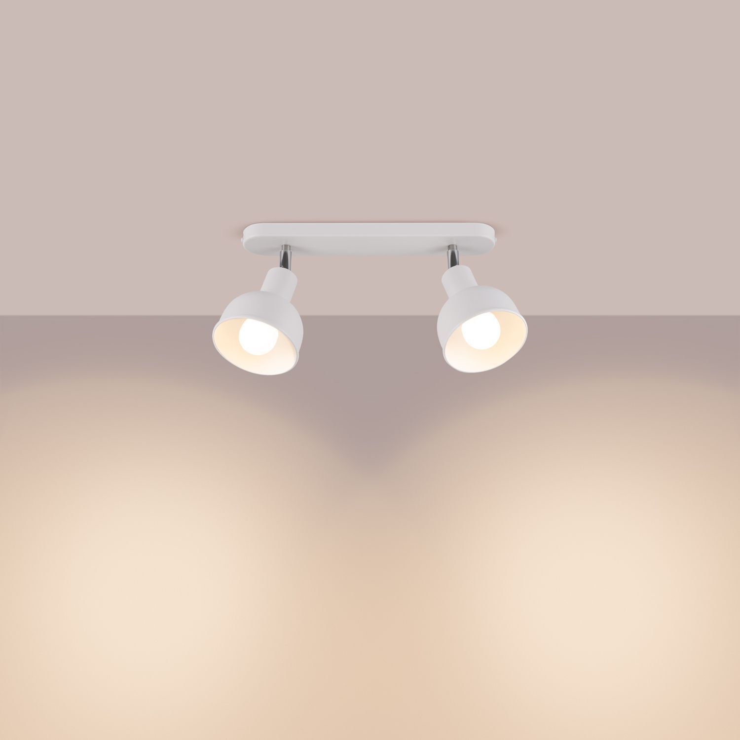 Deckenleuchte, Spotlight, zwei Leuchten, weiß, Metall