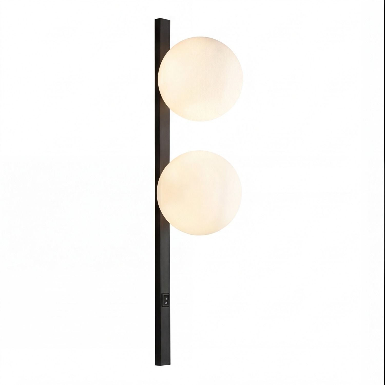 Wandlampe Glas Weiß Schwarz Schalter E14 60 cm 2-flmg Wandleuchte, Bodeneinbau, Garderobe, Lampenschirm, Glühbirnen