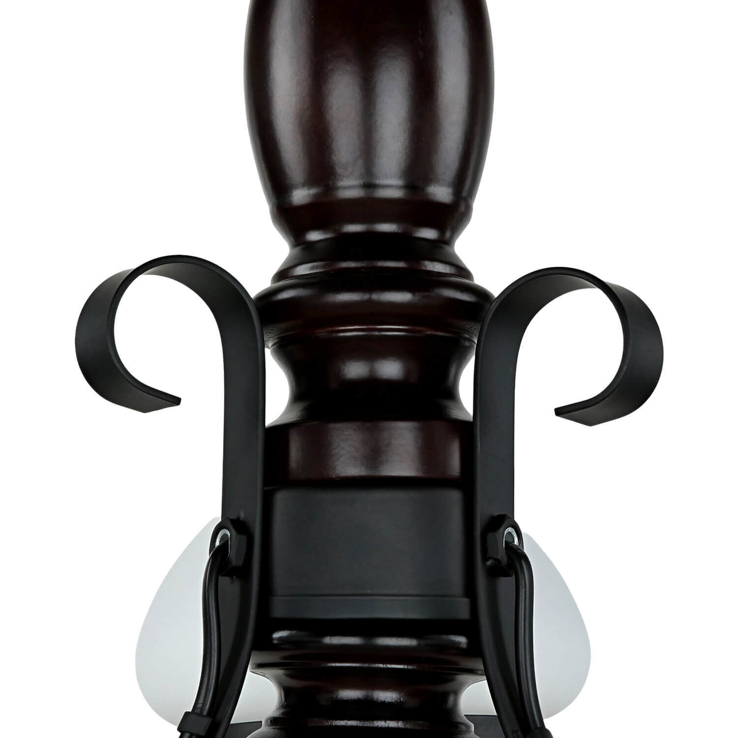 Echt-Holz Kronleuchter Metall Glas 3-flmg Landhaus Moebel, Rauchrohr