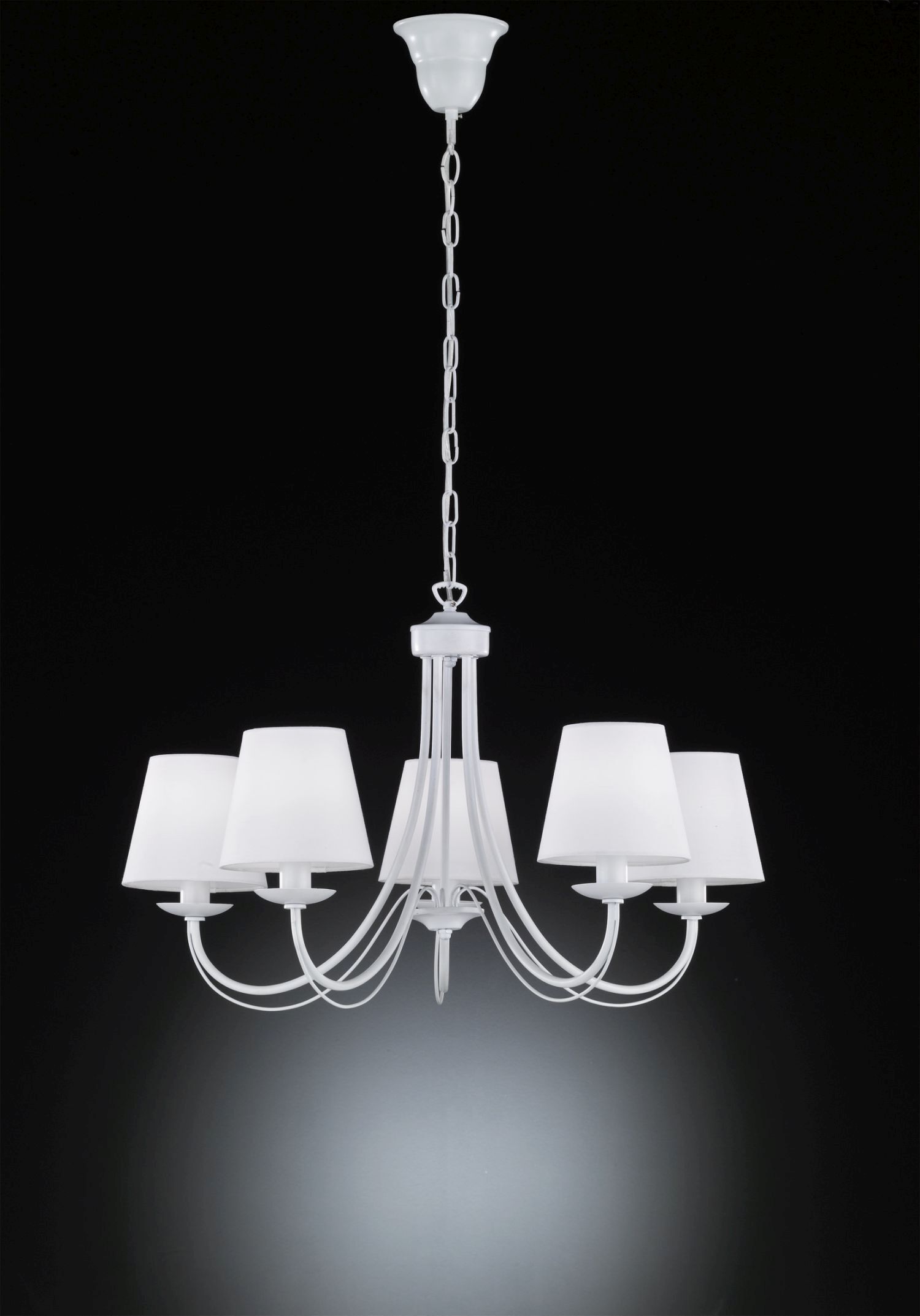 Wohnlicher Kronleuchter Stoff Metall Stoff E14 5-flmg Leuchter, Lampe