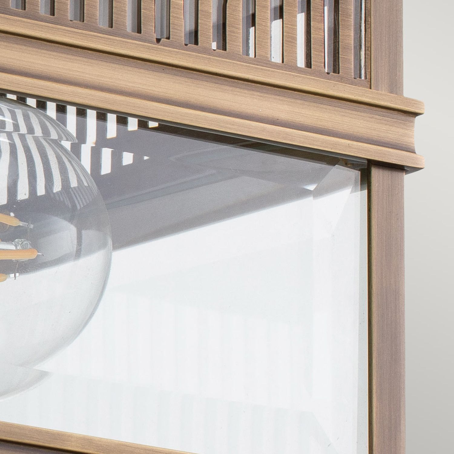 Deckenlampe außen Echt-Messing Glas E27 IP44 2-flammig Drinnen, Innenarchitektur, Kabinett, Mobiliar