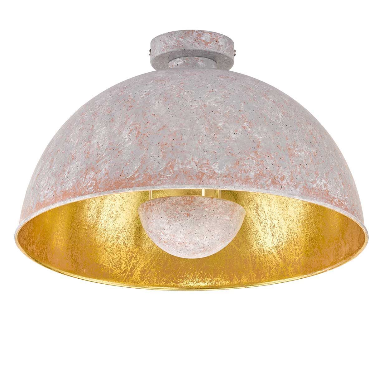 Deckenlampe rund Ø 41 cm Grau Gold Beton Optik E27