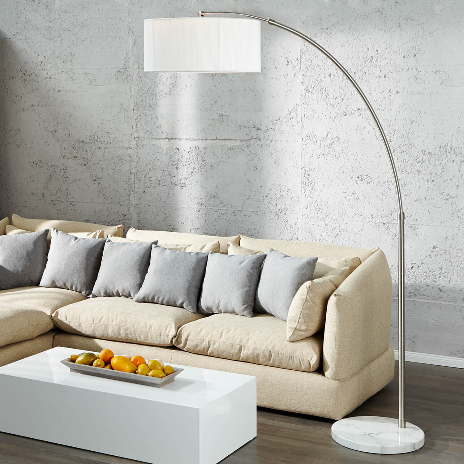 Stehlampe 200cm Retro Wohnzimmerlampe Design Ø48cm Lampe, Couch, Mobiliar, Stehlampe