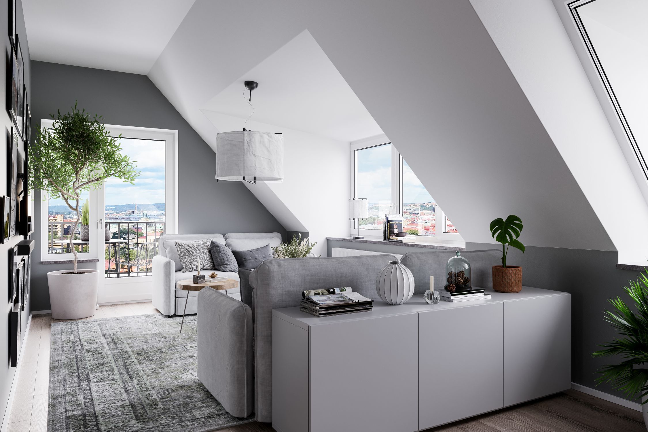 Dachboden, Dekoration für Zuhause, Innenarchitektur, Lampe, Wohnzimmer